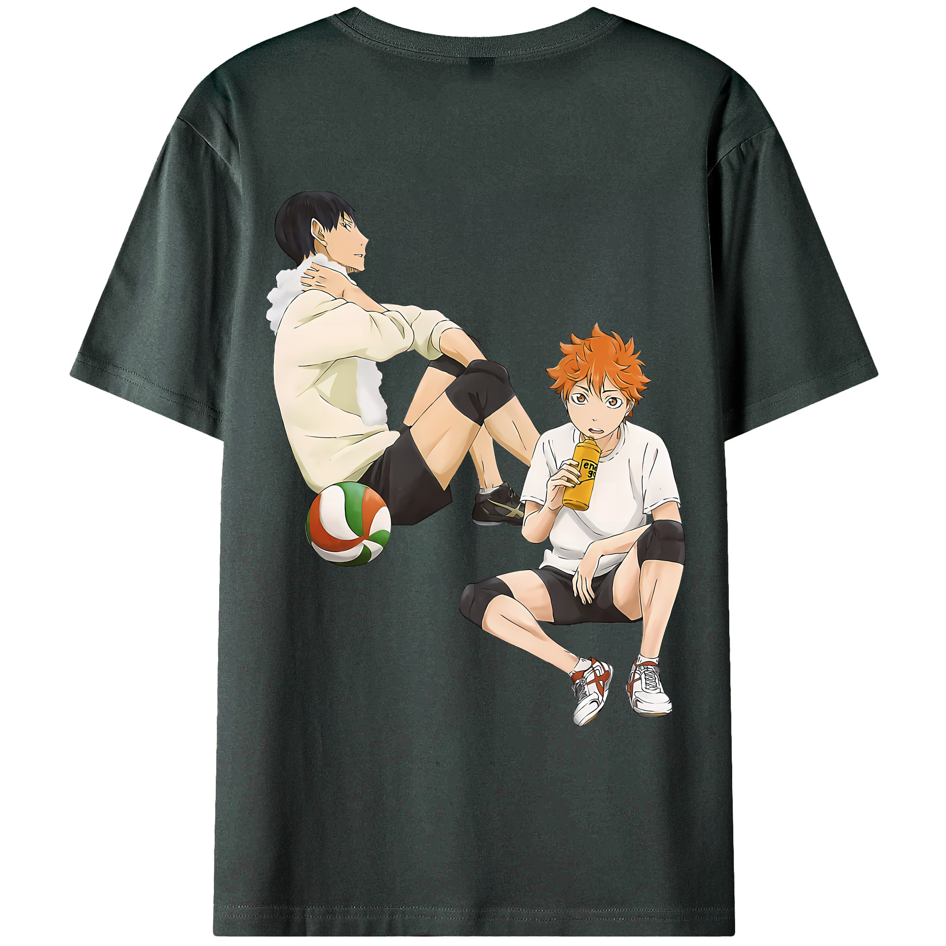 （画像用） ハイキュー!! Haikyu!! 綿100％ メンズ半袖Tシャツ（バックプリント） 通気性